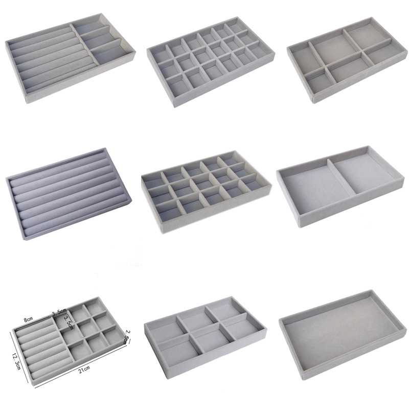 Fluwelen sieradenhouder, stapelbare, prachtige sieradenhouder, draagbare organizer voor ringen, oorbellen en kettingen.