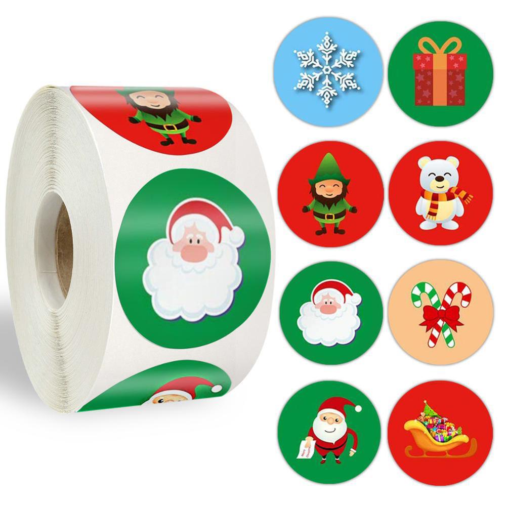 Kerst Zelfklevende Tag Stickers Vrolijk Kerst Decoraties Voor Thuis Kerst Afdichting Stickers Kerst Ornamen