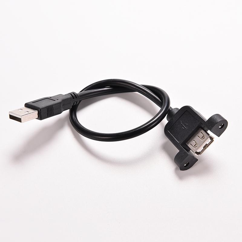 2pcs/lot 30cm PC Computer Case USB Panel Mount Socket Port Extention Cable USB 2.0 Male To Female Extender Cable