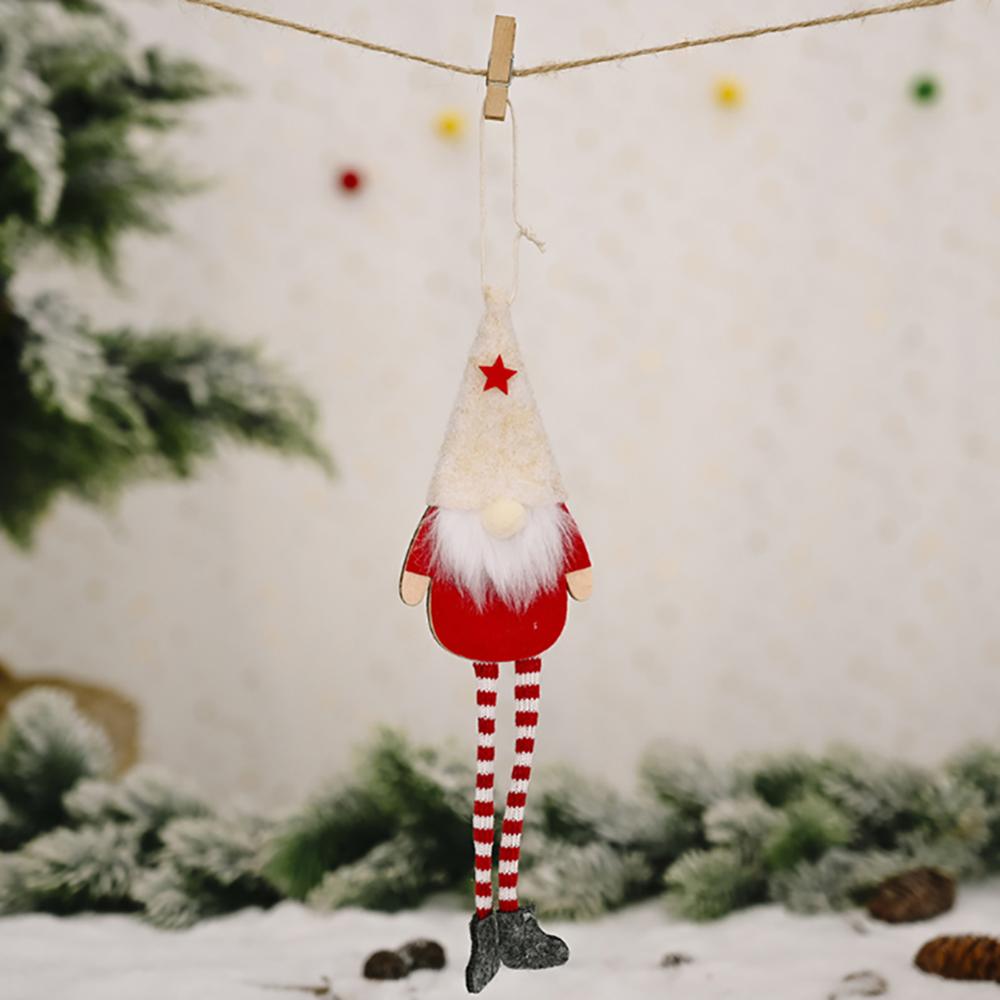 Kerst Decoratie Boom Ornamenten Bos Kerstman Opknoping Benen Faceless Pop Hanger Houten Kerst Dwerg Pop