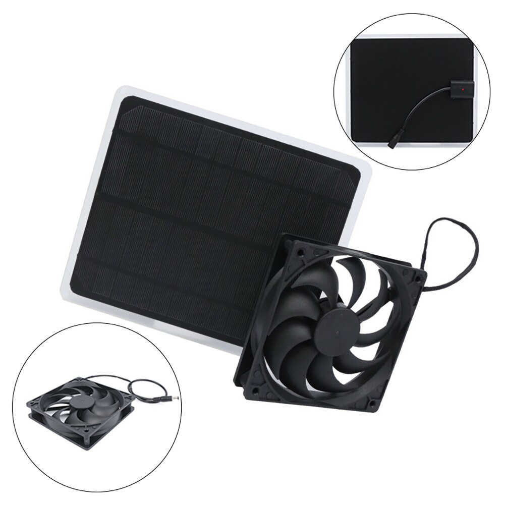 Solar Panel Powered Fan Cooling Fans USB interface Mini Ventilator 12V 10W Cooler Fan for Doghouse Chicken House Greenhouse