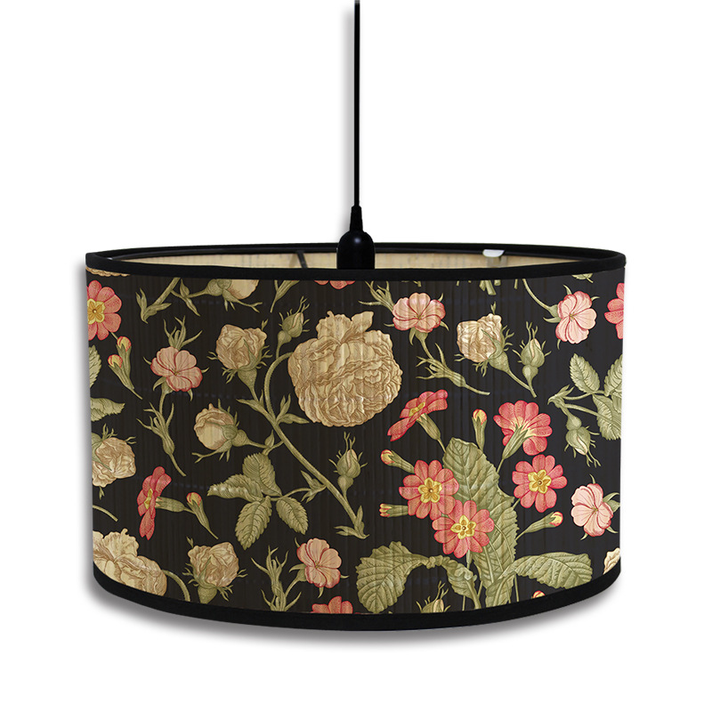 Abat-jour à motif de plante verte de Style nordique, abat-jour d'art en bambou, lustre de café, décor de salle d'accueil rétro, couvercle de lampe suspendue: Argent