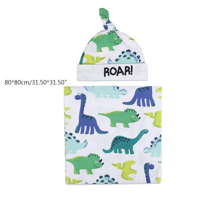 2 pièces/ensemble -né bébé recevant couverture bandeau/chapeau coton lange d'emmaillotage serviette 57BF