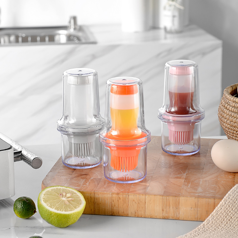 Silikon Öl Pinsel mit Kunststoff Abdeckung Küche Kochen Backen Gebäck BBQ Olive Sauce Flasche Pinsel Grill Basting Pinsel