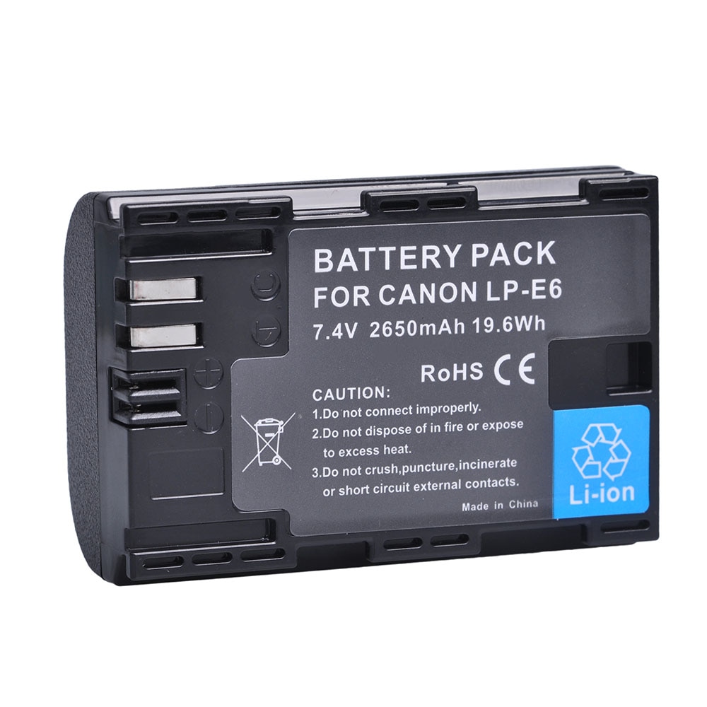 5Pcs 2650mAh LP-E6 LPE6 LP E6 Batteries for Canon 5D Mark II III 7D 60D EOS 6D 7D, 80D and BG-E14, BG-E1, for canon accessories