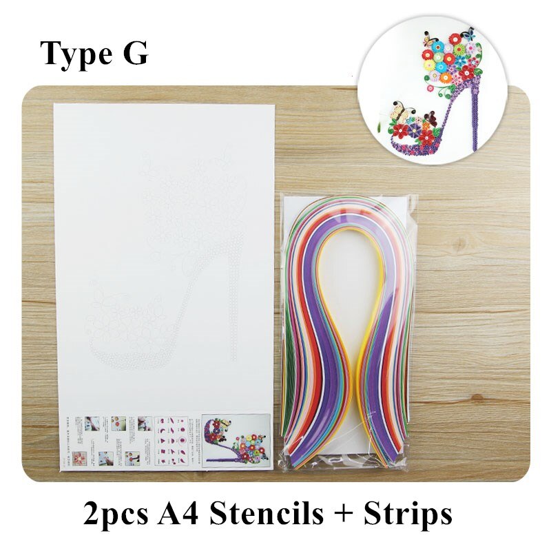 Quilling Paper Art A4 Template Paper Filigree Pattern Quilling Paper Stencils Origami Template Wall Art Filigree Paper Art: Type G