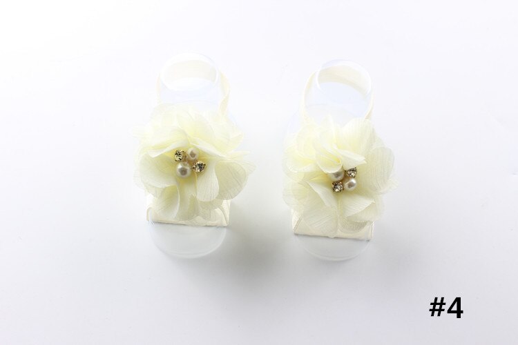 Baby Lace Foot Flower Barefoot Shoes Decorated Toddler Infant Socks Summer Style Sweet Accessories For Girl Photo Props: milky