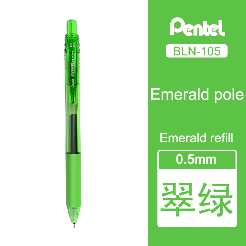 Bolígrafo de Gel líquido Pentel EnerGel BLN105, bolígrafo de secado rápido de 0,5mm, prensa Rollerball, punta de aguja de Metal, papelería escolar japonesa, 1 Uds.: Transparente
