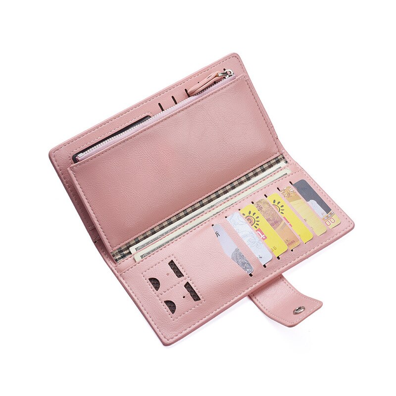 Newhotstacy – pochette portefeuille longue pour femmes, sac multifonctionnel pour téléphone portable, fermeture éclair, sac à cartes, 110619