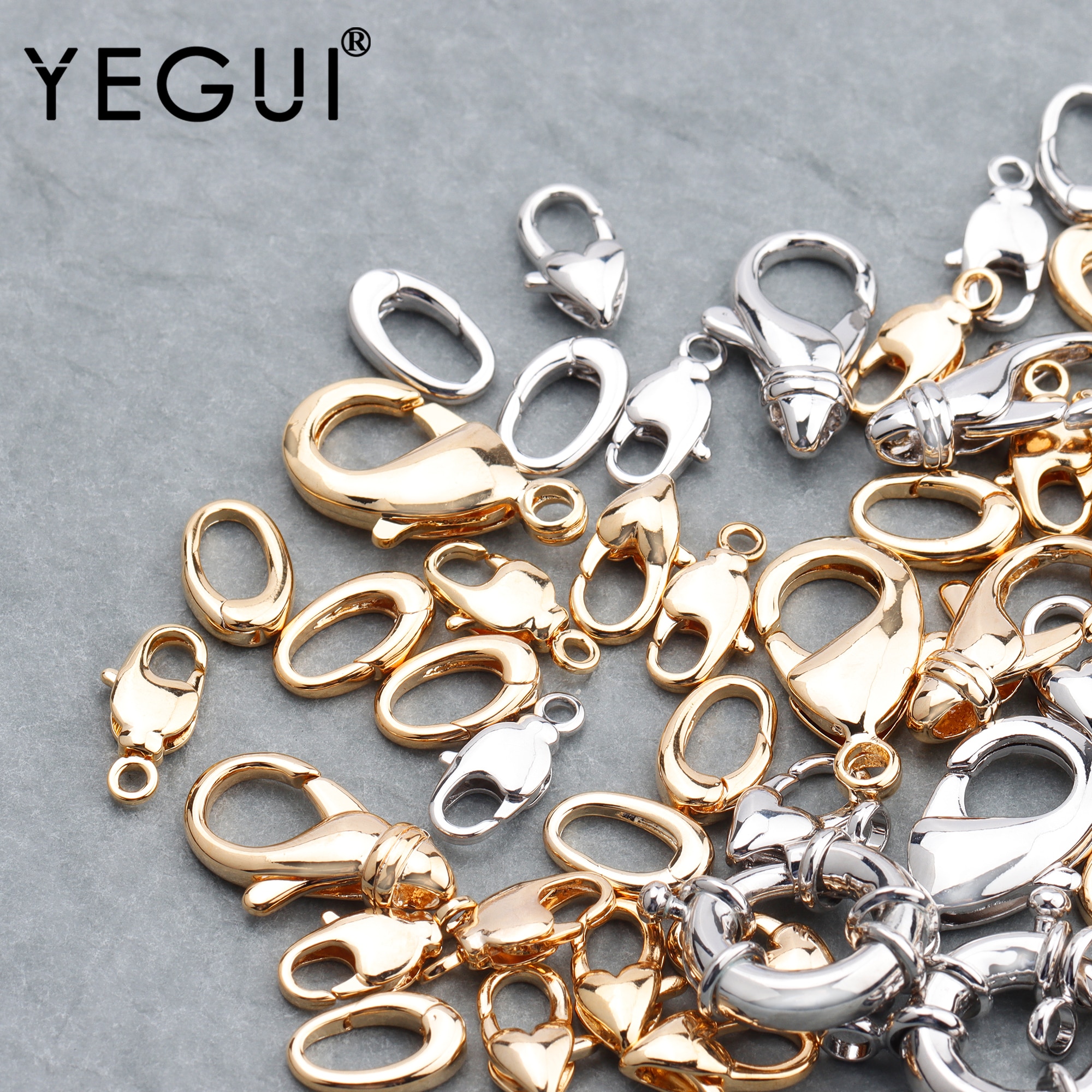 YEGUI M723, accessori dei monili, 18k oro placcato, 0.3 micron, connector, rame metallo, monili che fanno, diy della collana della catena, 10 pz/lotto