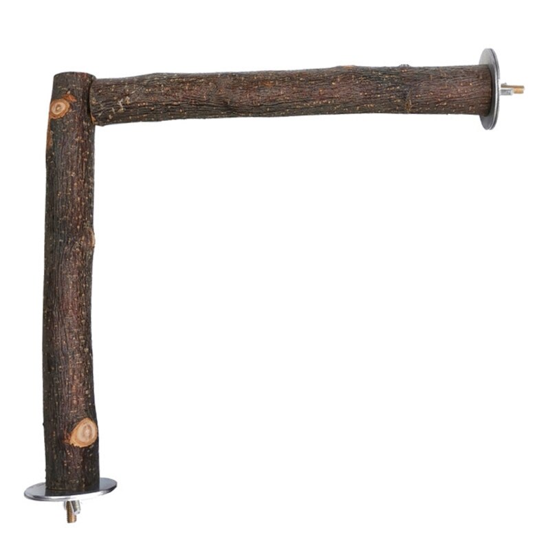 Bird Training Stand Portable Tabletop Parrot Natural Wood Perch for Small Medium Parakeet Finch Canary African Grey Q84D: L