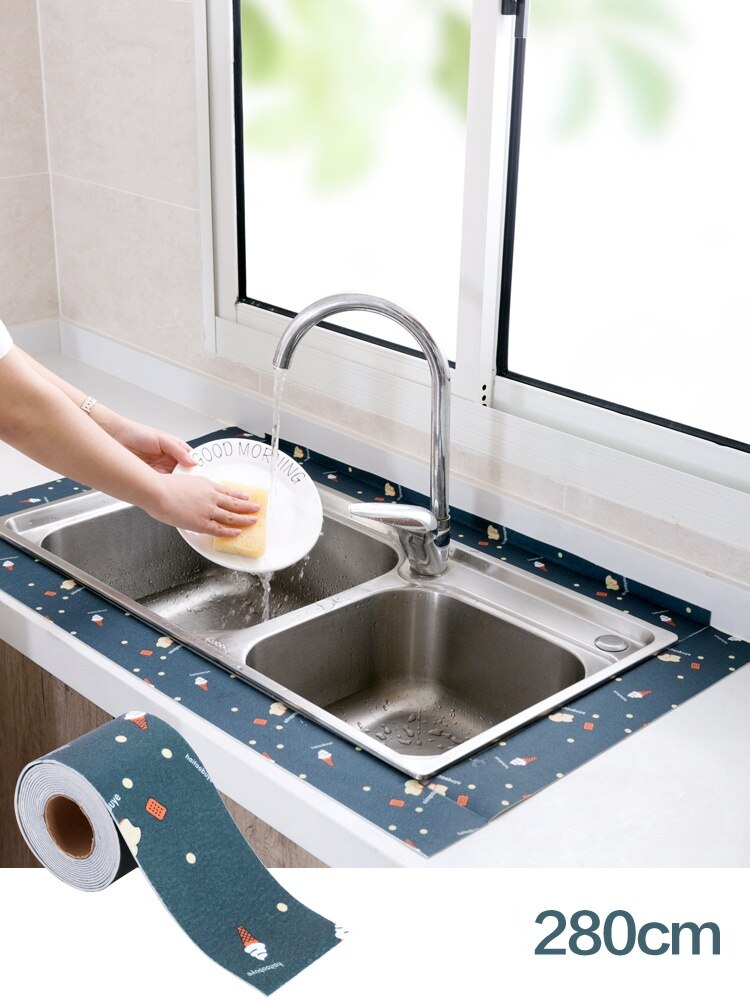 Zelfklevende Sink Aanrecht Waterdichte Sticker Wastafel Water Blokkeren Strip Badkamer Badkamer Keuken Waterdicht Stickers