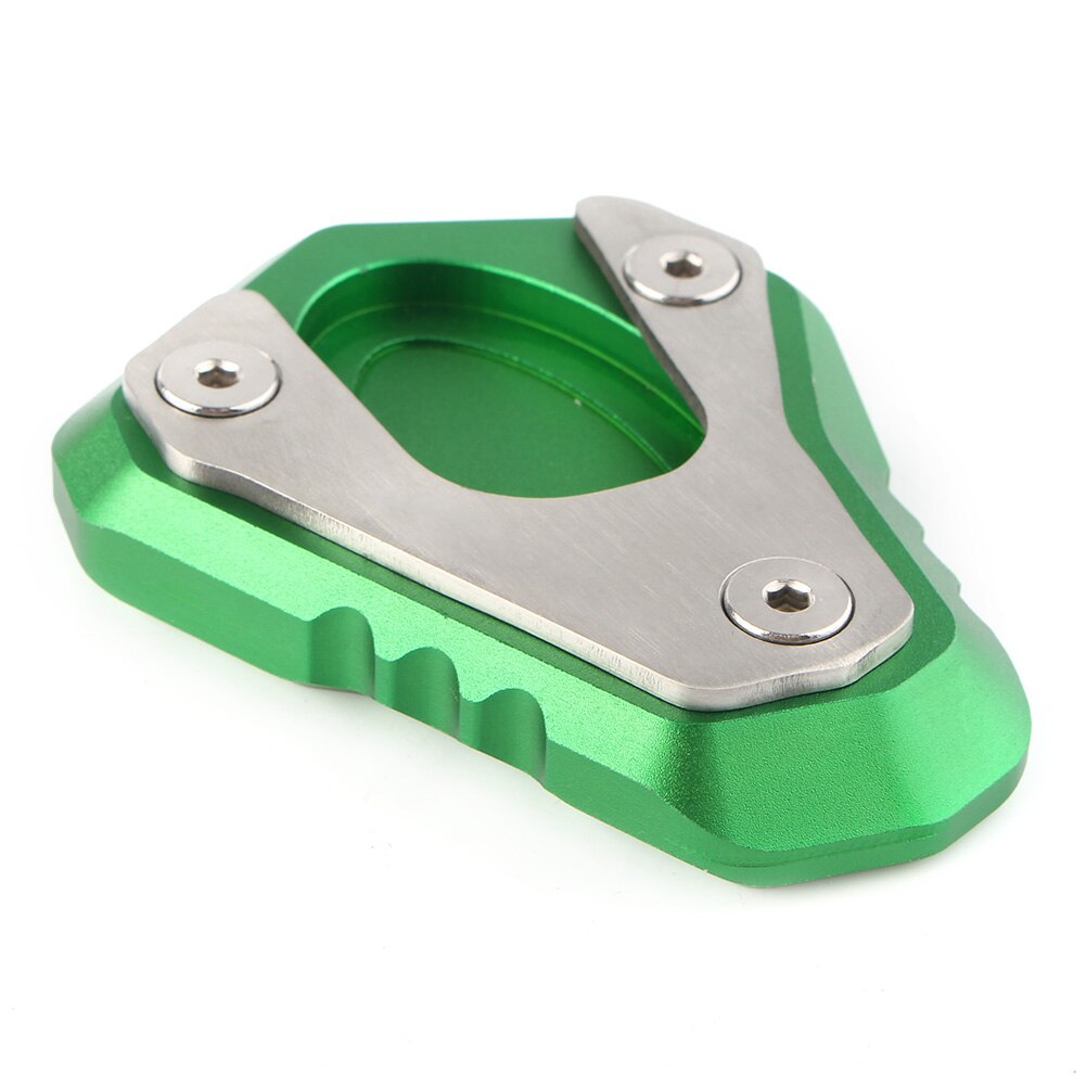 Moto béquille support latéral plaque d'extension agrandisseur tampon pour Kawasaki ER-6F/ER-6N ER6F ER6N: Vert