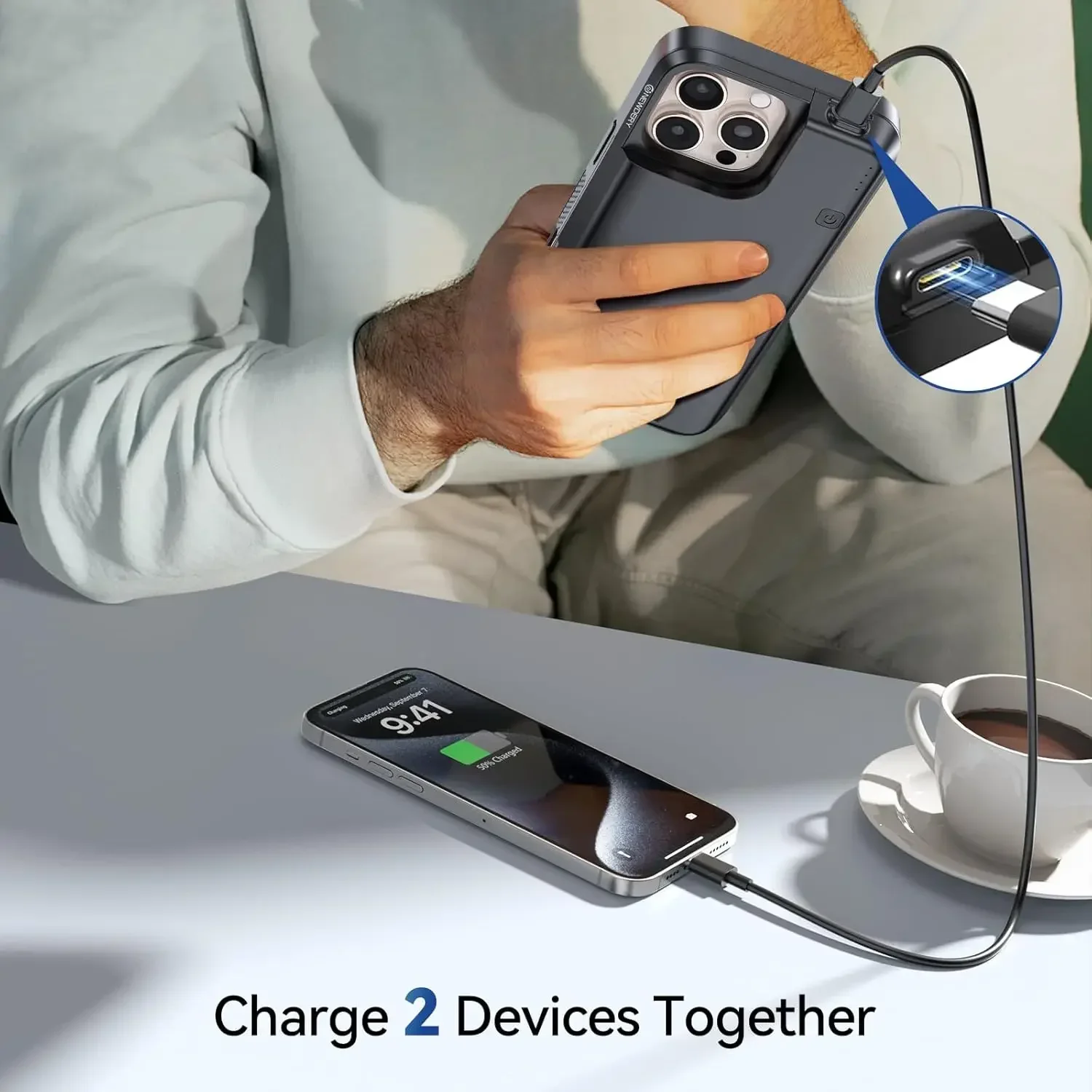 Akkuhülle für iphone 16 Profi max , /16 Profi, /16 Plus/iphone 16 , tragbare powerbank, wiederaufladbare ladehülle, externe akkuhülle