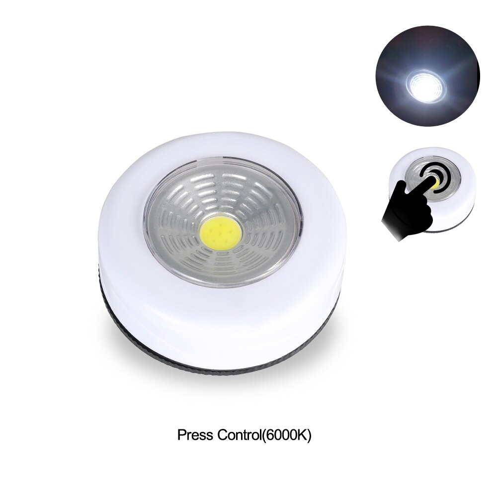 PIR Motion Sensor LED Night Lights Draadloze Touch Sensor LED Push Lamp Batterij Aangedreven Wandlamp Lampen Voor Stairway Kast Keuken: Type 1 Touch Control