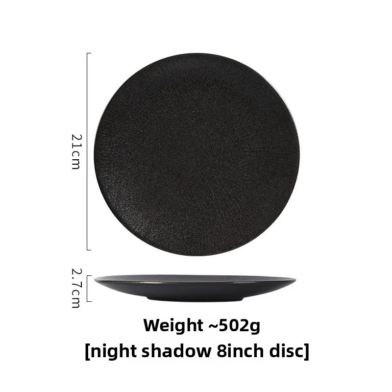 Einfacher runder Keramikteller Ich bin japanischen Stil, kreativer Steak-Essteller, Nudellinie, flaches Erzähler, westliches Restaurant-Geschirr: Weiß