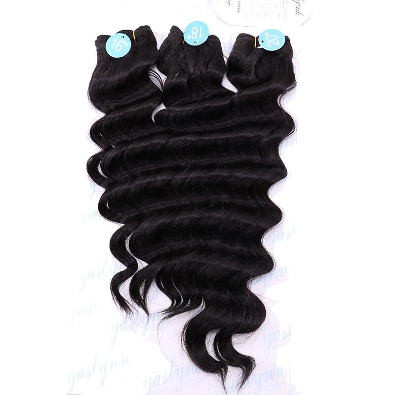 Deep Curly Hair Wave Synthetic Hair Heat Resistant loose Deep Wave Hair Bundles Extensions Natural Black Weaving: #2