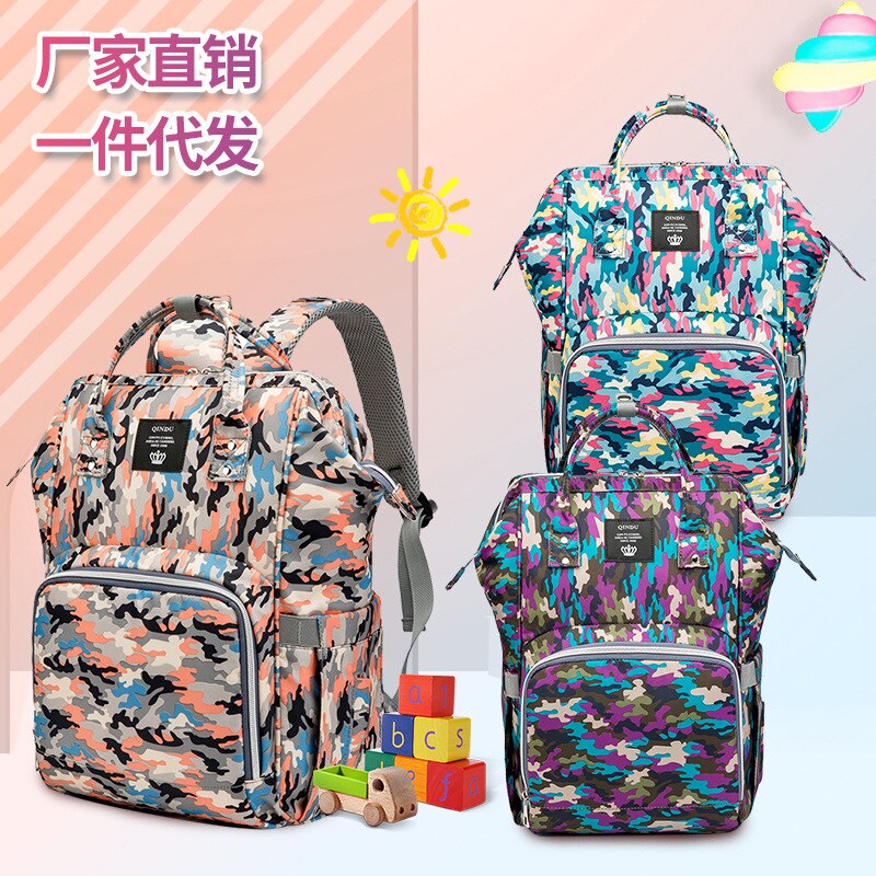 Neue Stil Gedruckt Windel Tasche Multi-funktionale Licht Rucksack Masse Infant Windel Tasche MOTHER'S Tasche eine Generation von Fett