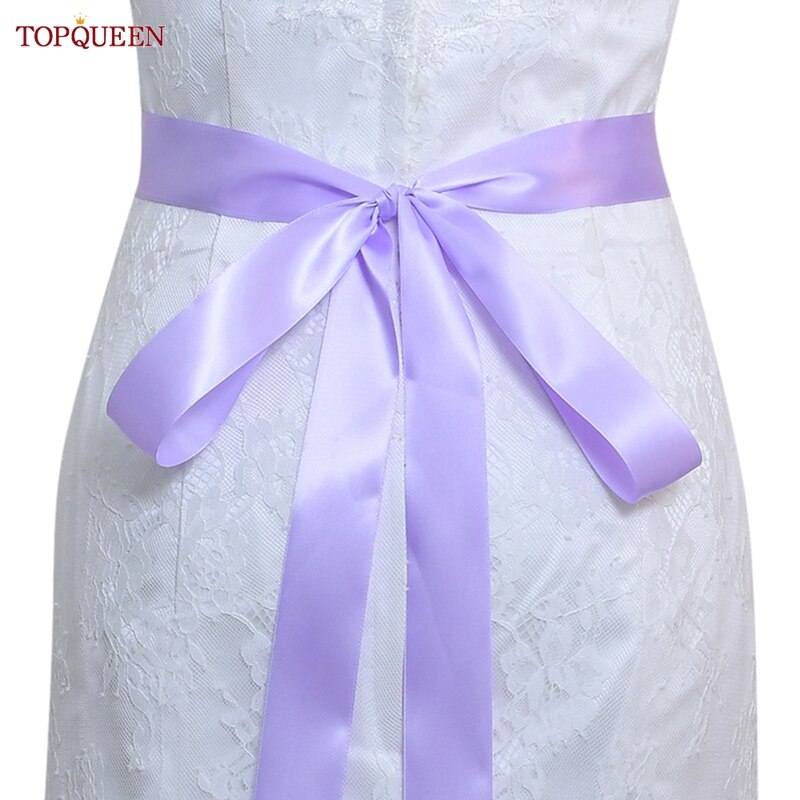 TOPQUEEN S419-G Jahrgang Blumen- Hochzeit Gürtel Smaragd Mutterschaft Schärpe Strass Blume Hüftgürtel Für Braut Kleid Kleid Applikationen: Lavendel Schleife