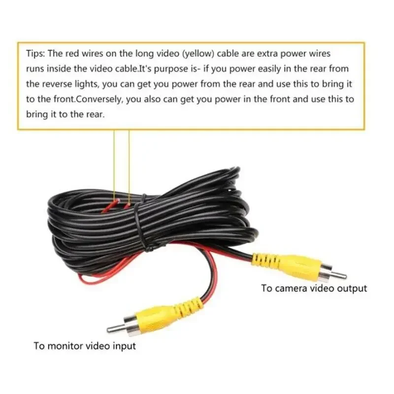 Câble RCA mâle pour caméra de recul de voiture, 6/10/15m, câble d'extension pour moniteur AV
