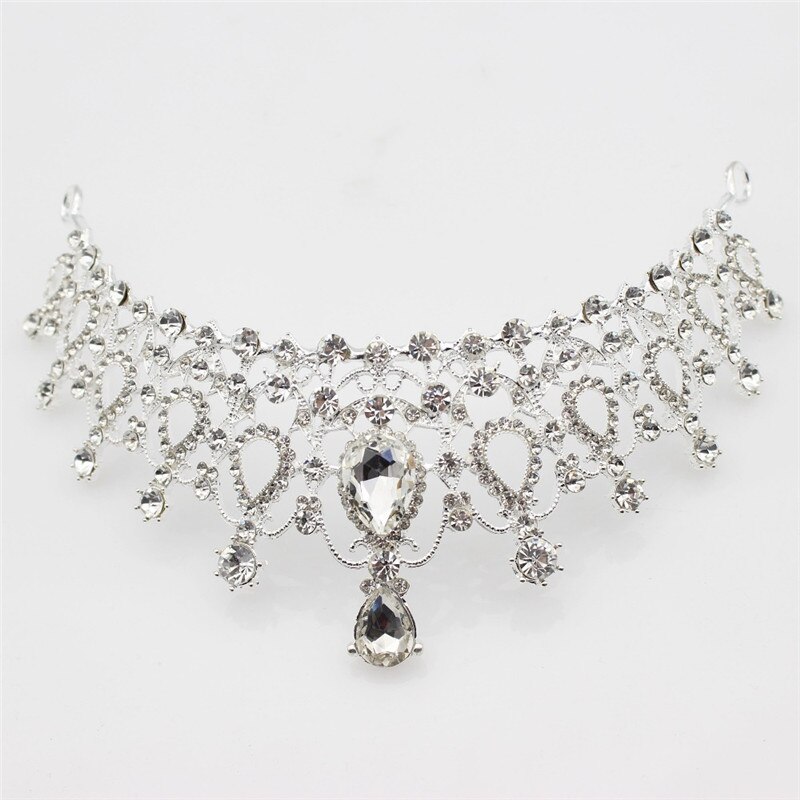 Crystal Wedding Bridal Jewelry Sets Women Bride Tiara Crowns Earring Necklace Wedding Jewelry Accessories