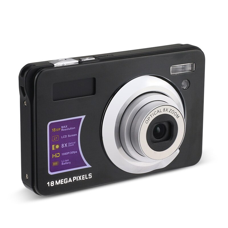 4k videokamera 18mp 1080p hd digitalt kamera 8x zoom-antirystelse med 180 ° roterende sn-mikrofon til rejser