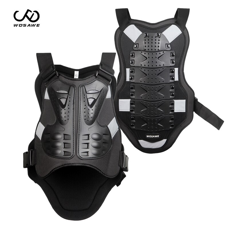 Wosawe Volwassen Fietsen Back Bescherming Vest Ourdoor Sport Vest Elleboog Knie Bescherming Riding Fiets Back-Bescherming Apparatuur