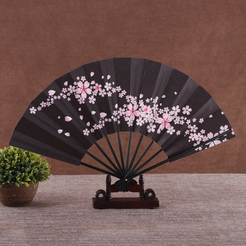 Rijst Papier Bakken Lak Side Bot Eetstokjes Fan Gedrukt Pocket Fan Woondecoratie Patroon Dans Handheld Fan: color18