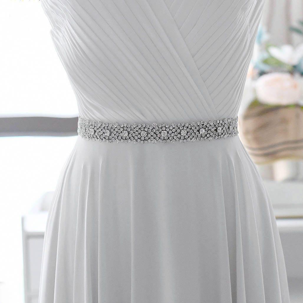 Strass Kristall Braut Gürtel Luxus Hochzeit Gürtel Schärpe Weiß Elfenbein Champagner Band Für Frauen Abendkleid Braut Schmuck