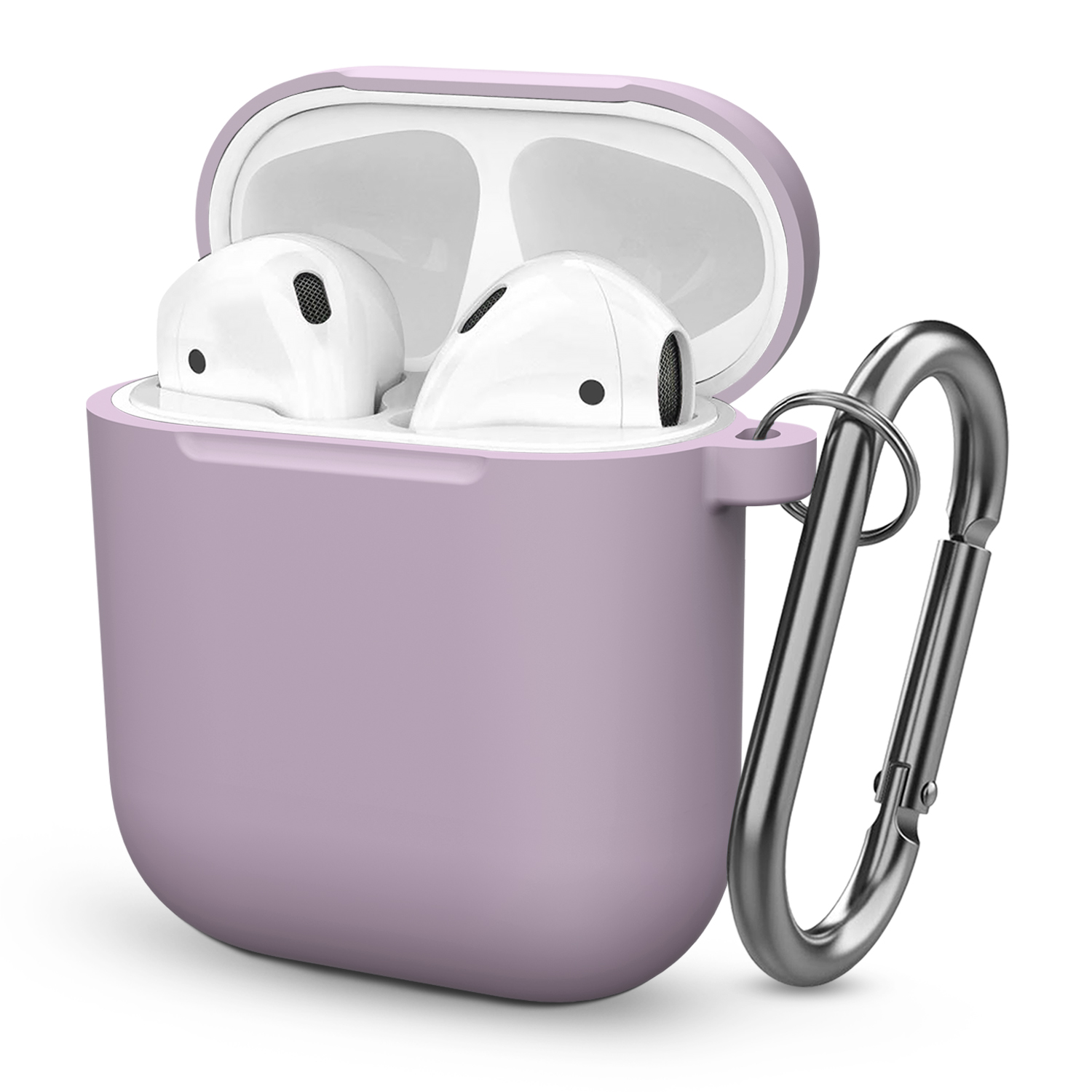 Siliconen hoes met haakafdekking voor Apple Airpods 1e 2e generatie 1 2 Beschermende schokbestendige draadloze koptelefoonhoes Oplaaddoos Zakken: Marineblauw