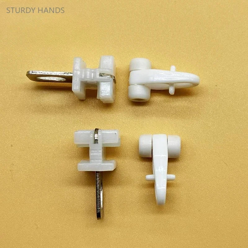 50 Uds. Polea de cortina de plástico antigua, riel recto, riel curvo, anillo de gancho, accesorios para rieles enrollables