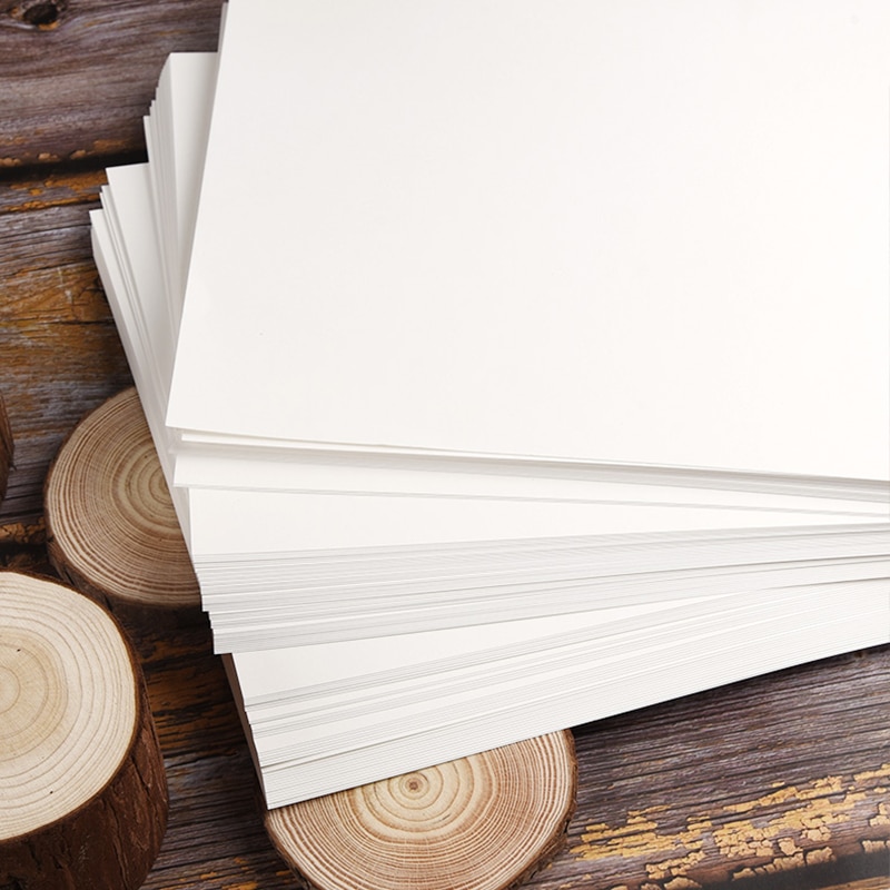 50pcs/lot White Kraft Paper for DIY Handmade Cardboard Making 180g Hand Painting Paper 32K 16K A5 A4 Sketch Paper