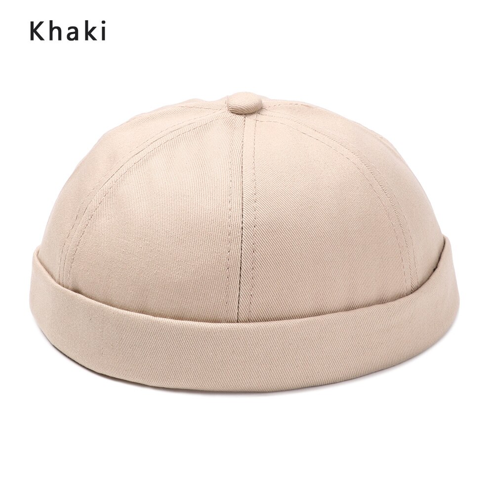 Sombrero Brimless para hombres y mujeres, capó ajustado de algodón, gorra de Skullcap roja pequeña juvenil, gorra sin visera negra para verano, boina de reloj marinero Docker