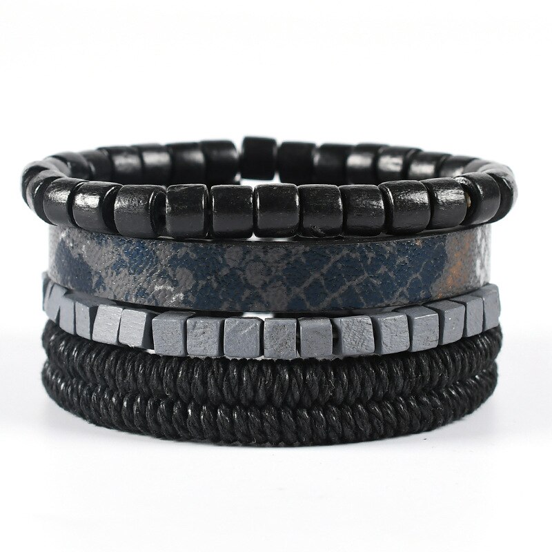Zhenqi Bracelet à Manille en Forme de U pour Homme Chaîne de Corde Multicouche tressée réglable pour Les Amis camarades de Classe