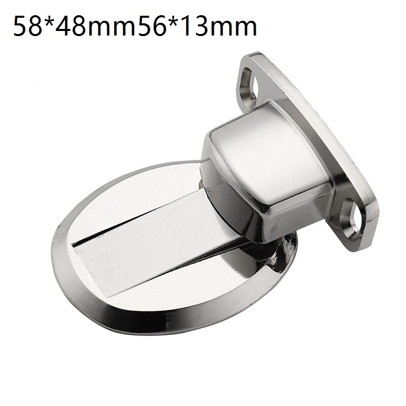 Rvs Deurstopper Slaapkamer-Collision Sterke Magnetische Aluminium Onzichtbare Deur Stop Elektromagnetische Deur 1Pc: Silver No screws