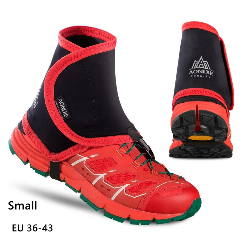 AONIJIE-polainas reflectantes de rastreo para exteriores Unisex, altamente protector, cubiertas de zapatos a prueba de arena para correr, trotar, Maratón, senderismo, E940: Red S Size
