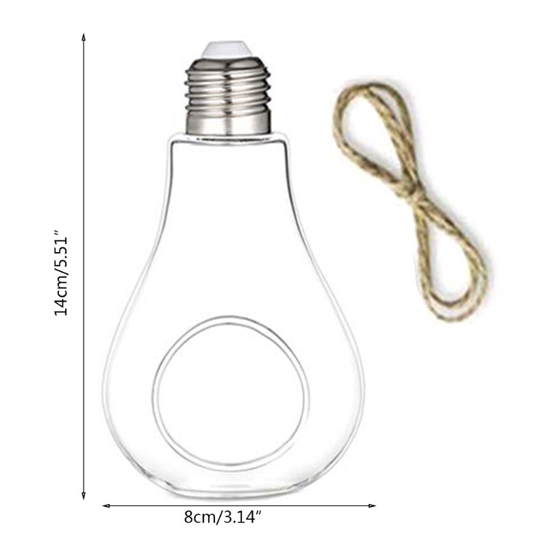 Glass Hanging Planter, Light Bulb Shaped Hanging Air Plant Holders, Flower Pots Plant Containers Terrarium Hanging Glass Globe