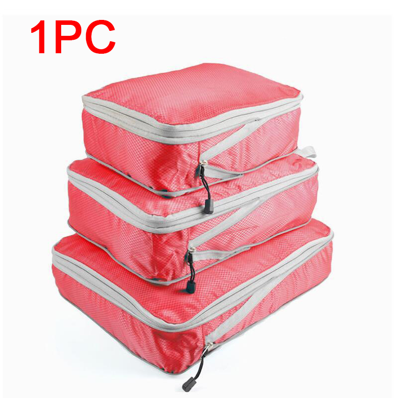 Reisopbergtas samendrukbare verpakking kubus opvouwbare waterdichte koffer nylon draagbare tas bagagerek: M / green