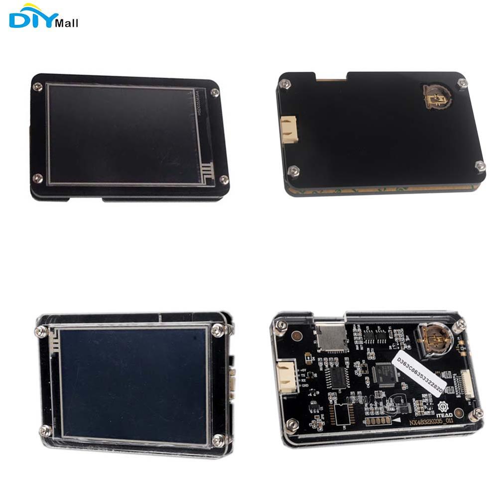 Nextion amélioré 3.5 pouces usart hmi écran tactile résistif  nx4832 k 035 boîtier acrylique transparent/noir carte d'extension