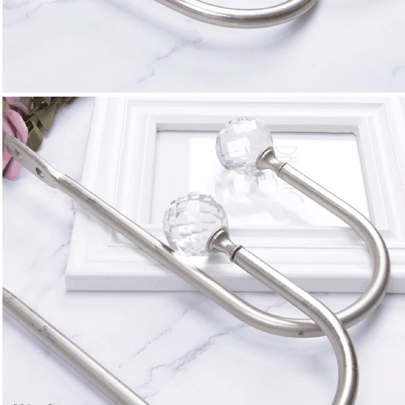 Cortina Drapery Holdback, ganchos Tieback con bola de cristal, tratamiento de ventana de servicio Holdbacks para decoración del hogar (2 uds)