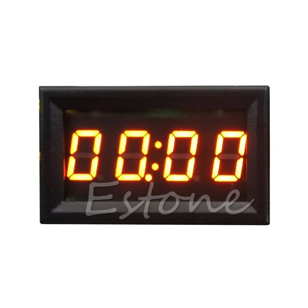 peacefair LED Display Digital Clock 12V/24V Dashboard Car Motorcycle Accessory 1PC: Orange