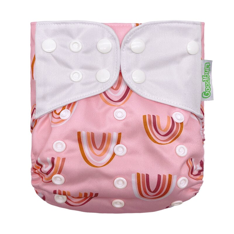 Babytygsblöjor återanvändbara tvättbara blöjor med tryck en storlek passar alla vattentäta babyblöjor blöjficka: 012