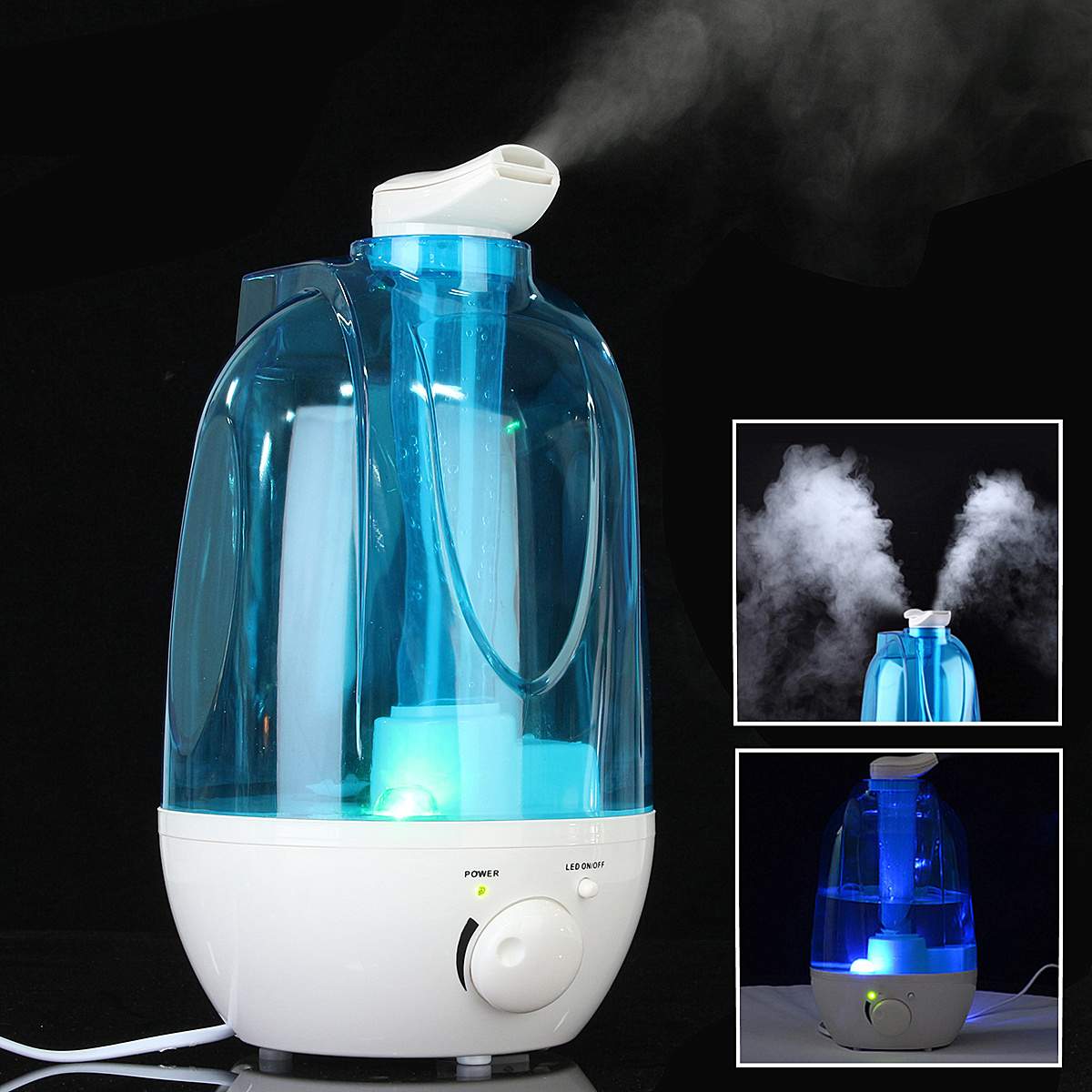 Humidificador de aire ultrasónico de 4000ML, doble pulverizador para hogar, oficina, habitación de bebé, gran neblina, generador de niebla, difusor de aceite esencial