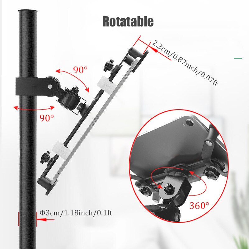 Tablet Holder with Desk Clamp Mount Wall Bracket Stand for iPad Pro 12.9" 10 inch Air Mini Monitor Samsung Huawei