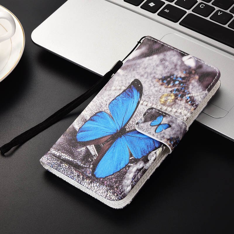 Vsmart Star Wallet Case for Vsmart Star Coque With Card Pocket Patterned Cover On Vsmart Star Kickstand Plain Fitted Case: Butterfly