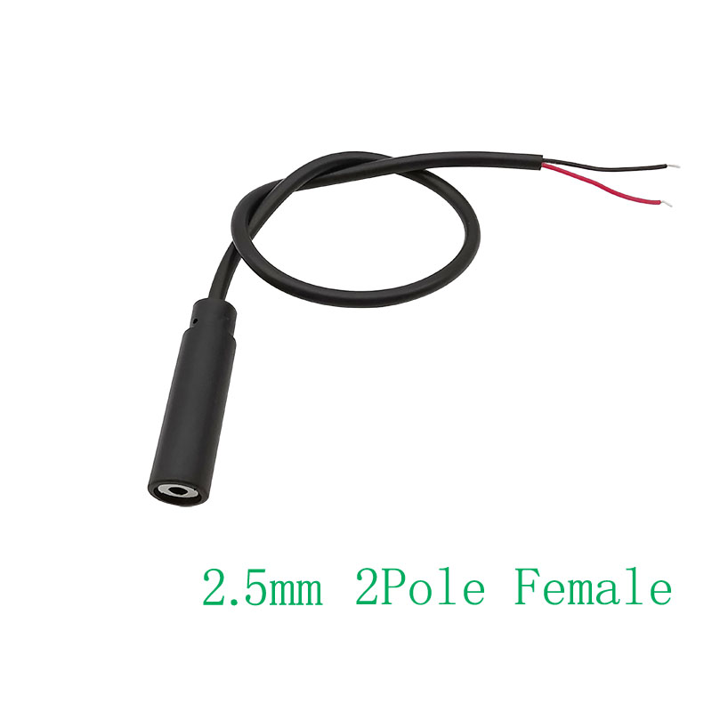 Spina maschio mono/stereo da 2,5 mm/Jack femmina connettore per cuffie Audio estensione spillo 2/3/4 poli cavo a filo nudo saldatura riparazione fai da te: Grigio scuro / Sotto 5 Pz