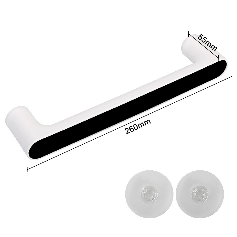 Self-adhesive Towel Rack Wall Mounted Bathroom Organizer Towel Hanger Kitchen Bathroom Shelf Towel Bar Bathroom Accessories: Short Black