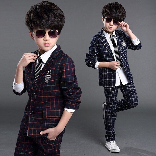 Costumes formels pour garçons | de mariage, Style anglais, 6-14T, Plaid pour enfants, fête formelle pour garçons, ,