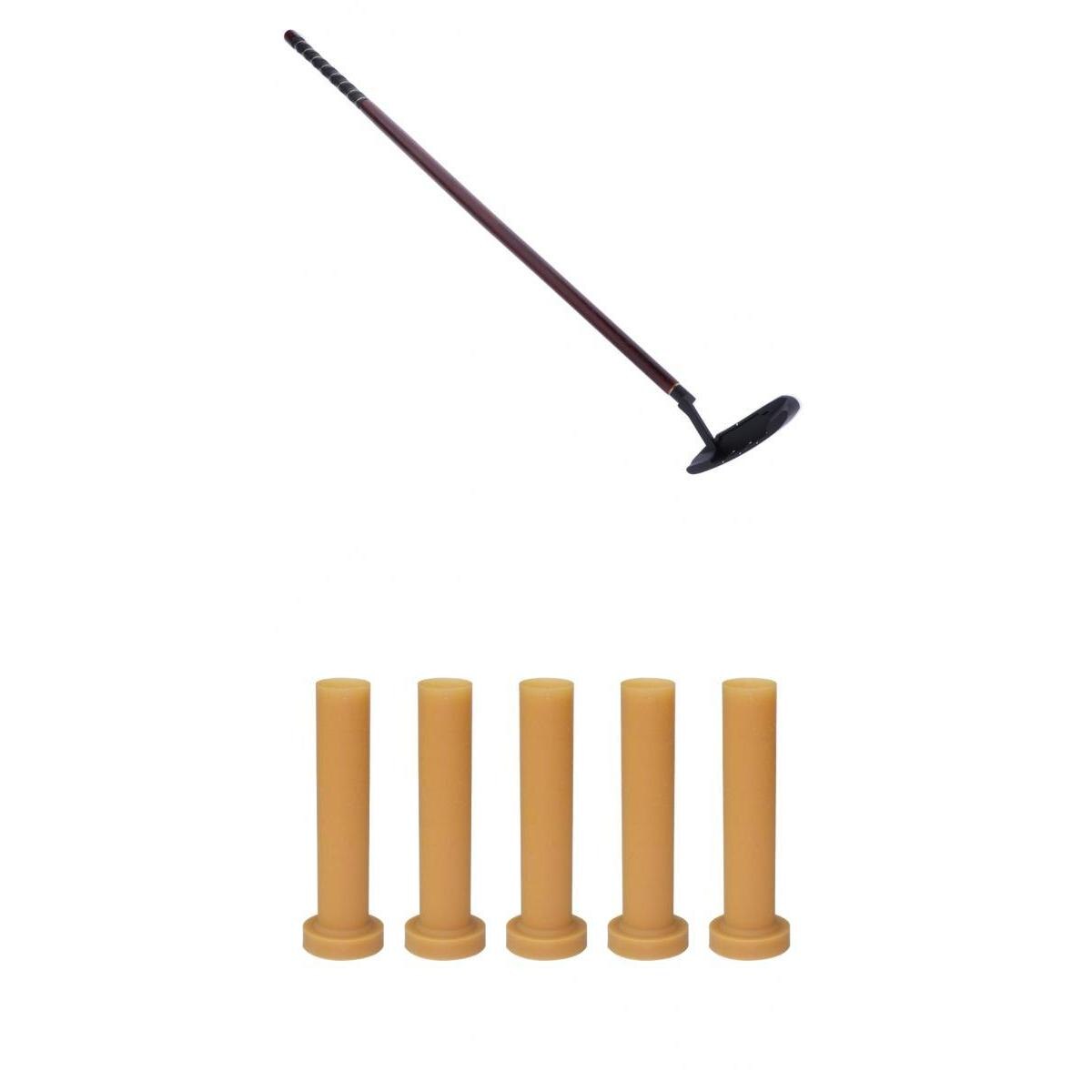 3-Section Golf Putter Portable Traveling Foldable Red Wood Putt Trainer & Tees