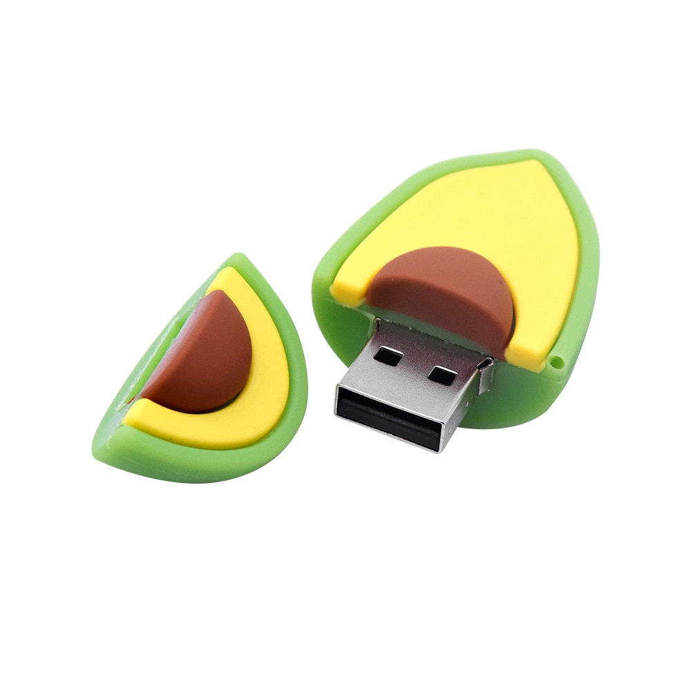 Cartoon Fruit USB Flash Drive 32GB Cute Lemon Pendrives2.0 Avocado Storage Disk Memory Stick Real Capacity 64GB Funny 128MB